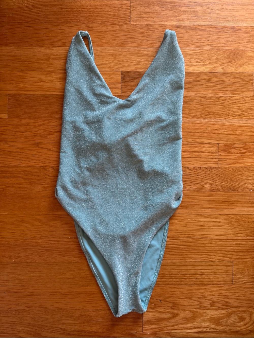 Berlook Teal Sparkly One Piece Swimsuit – Size Large